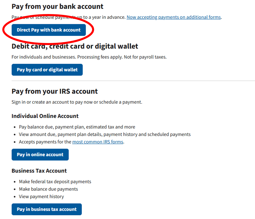 IRS Direct Pay